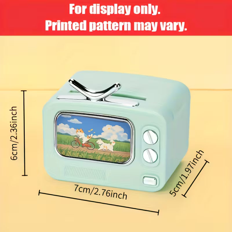 Retro TV Toothpick Holder Automatic Pop Up Dispenser Plastic Toothpick Organizer for Dining