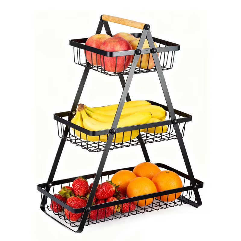 3 Tier Detachable Fruit Vegetable Basket Organizer for Kitchen Home Office