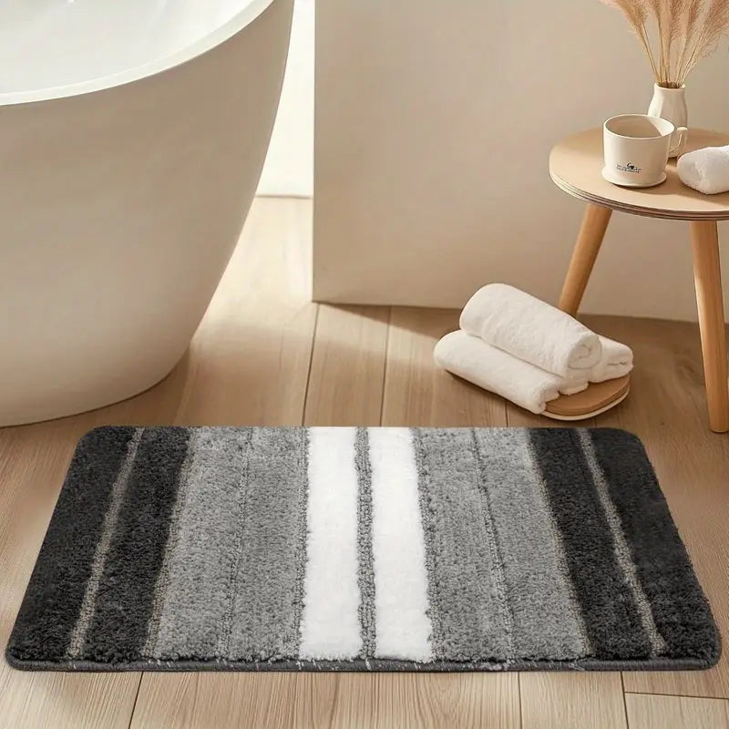 Plush Shaggy Bath Mat Super Soft Microfiber Non Slip Rubber Backing Machine Washable Rug