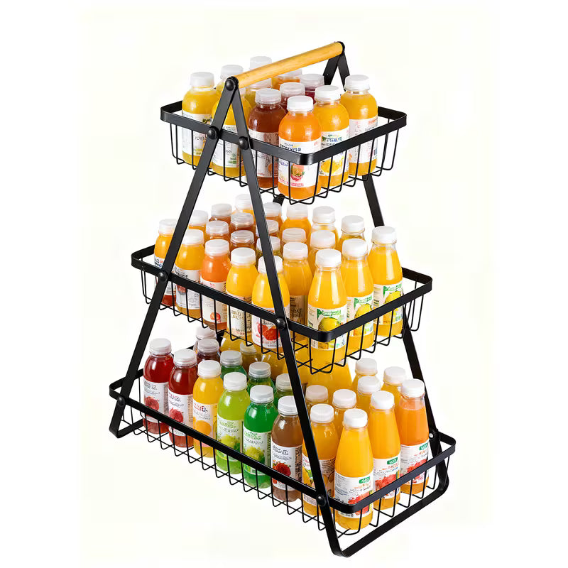 3 Tier Detachable Fruit Vegetable Basket Organizer for Kitchen Home Office