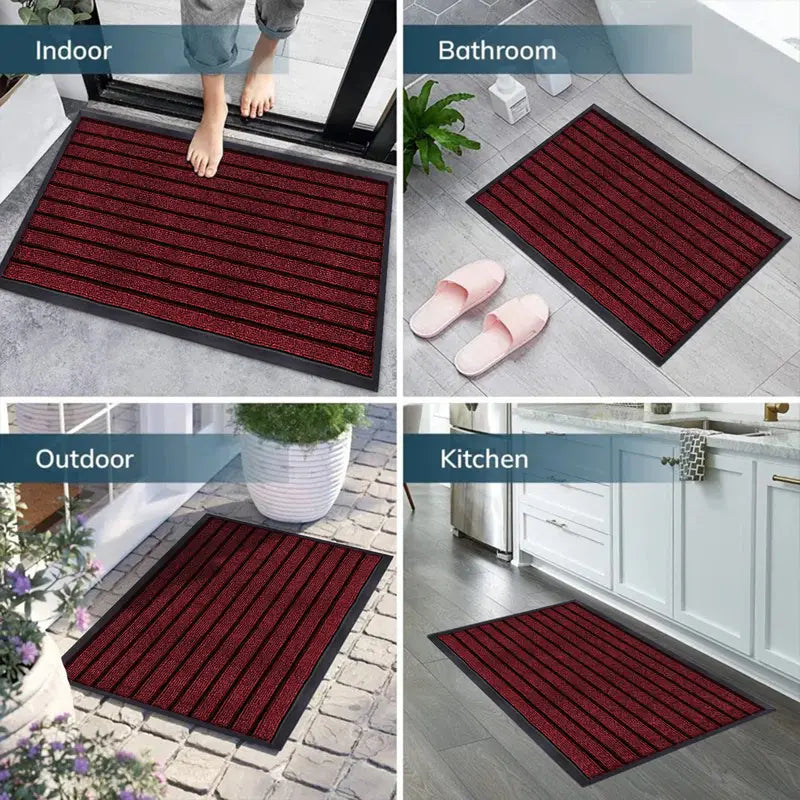 Heavy Duty Non Slip Door Mat Durable PVC Rubber Entrance Strong Grip Mat Ideal for Indoor Outdoor