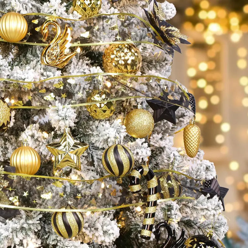 128 Piece Christmas Ornaments Set Decor for Christmas Tree Decoration