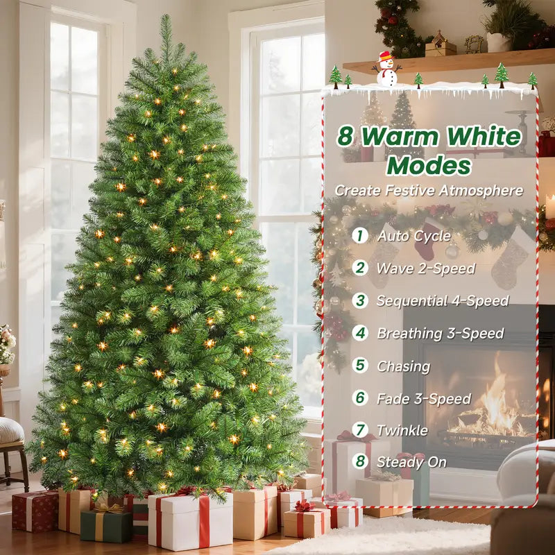 Pre Lit Christmas Tree LED Lights Easy Assembly Indoor Christmas Décor