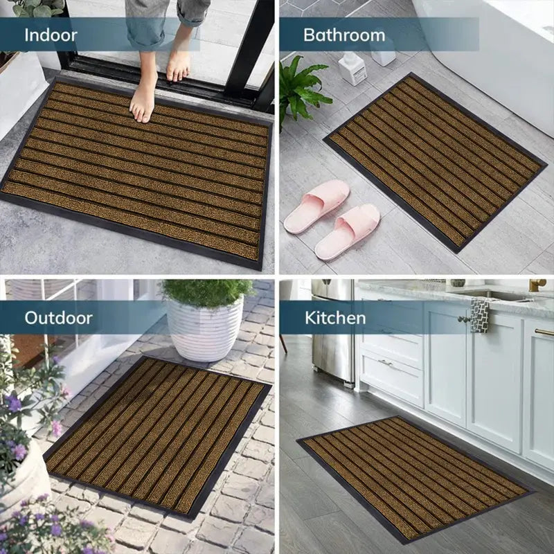 Heavy Duty Non Slip Door Mat Durable PVC Rubber Entrance Strong Grip Mat Ideal for Indoor Outdoor