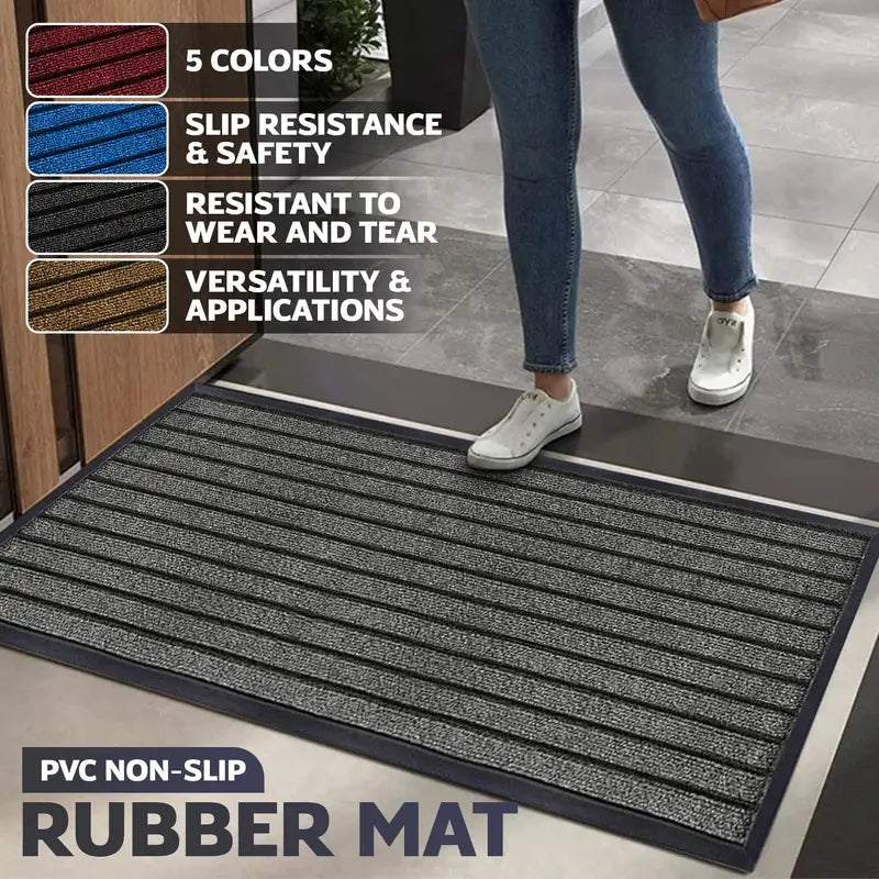 Heavy Duty Non Slip Door Mat Durable PVC Rubber Entrance Strong Grip Mat Ideal for Indoor Outdoor