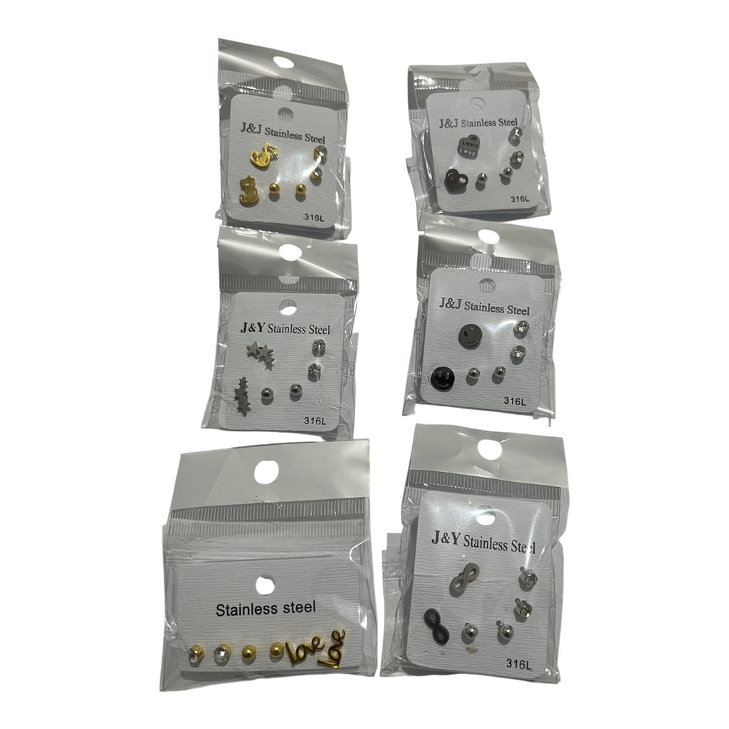 18 Pairs Women’s Mini Heart Butterfly Earrings Set Gold & Silver Mixed Fashion Stud Earrings for Daily Wear Party Gifts