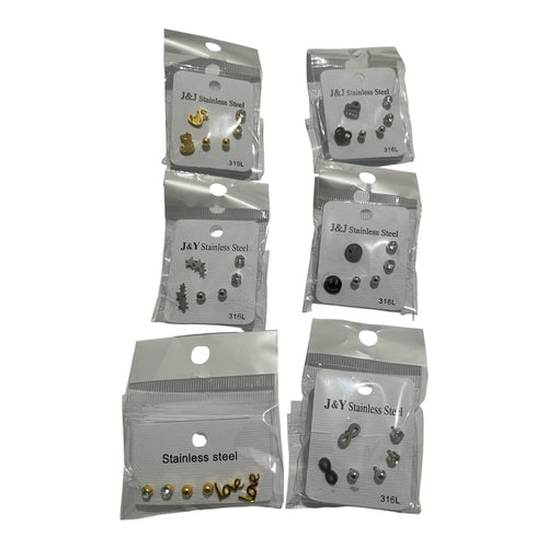 18 Pairs Women’s Mini Heart Butterfly Earrings Set Gold & Silver Mixed Fashion Stud Earrings for Daily Wear Party Gifts