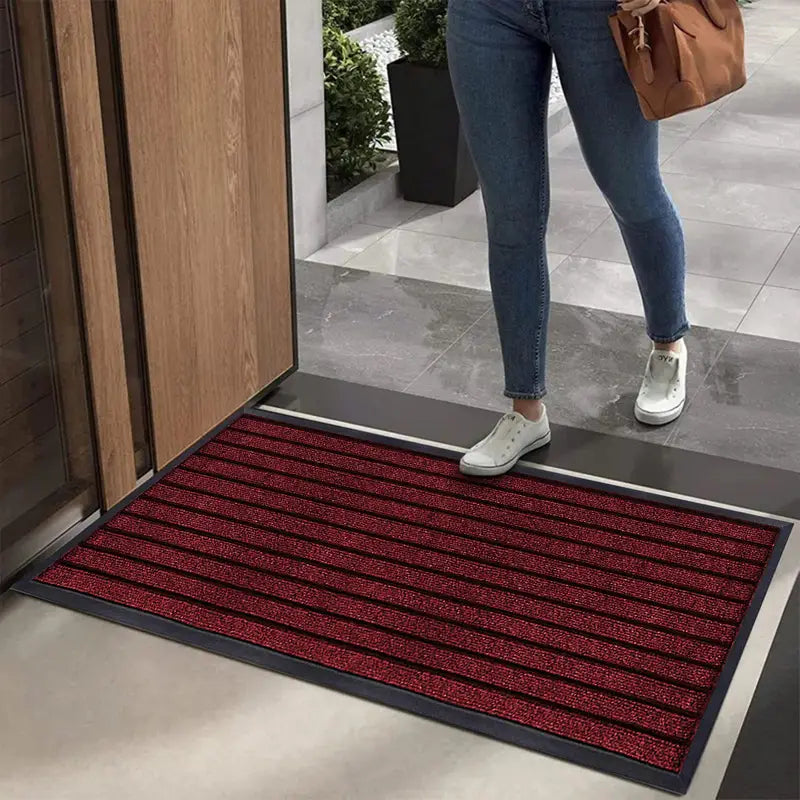 Heavy Duty Non Slip Door Mat Durable PVC Rubber Entrance Strong Grip Mat Ideal for Indoor Outdoor
