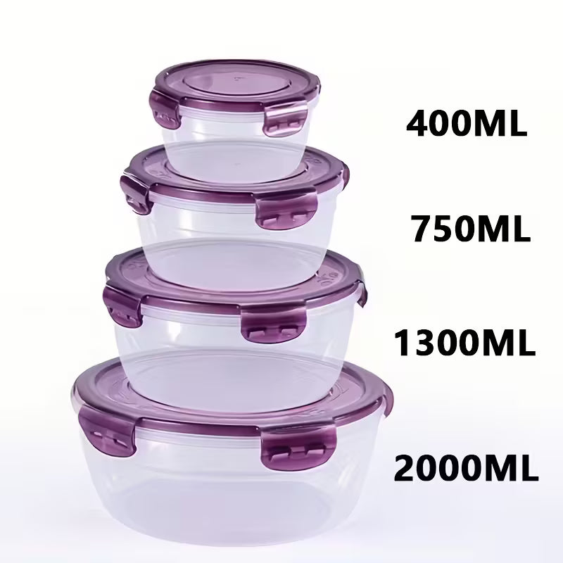 4-Piece Airtight Food Storage Container Set Microwave & Freezer Safe | Leakproof Kitchen & Bento Boxes
