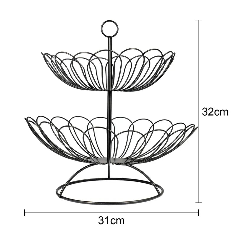 Stainless Steel Fruit Basket Hollow Design for Kitchen Home Office Restaurant Table Decor