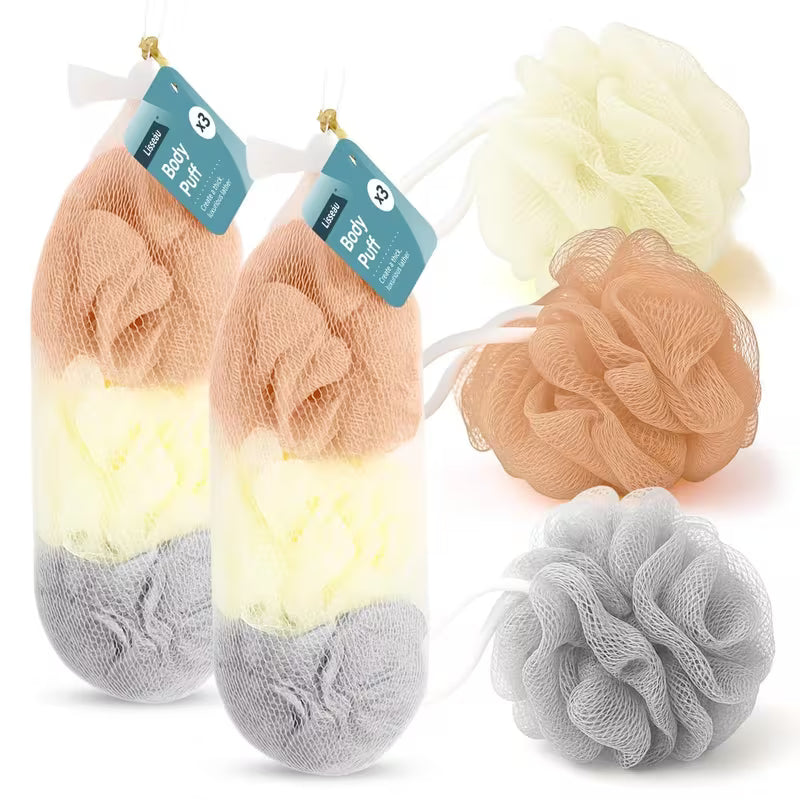 Soft Mesh Scrunchie Loofah for Deep Cleansing & Rich Lather Gentle Body Scrubber