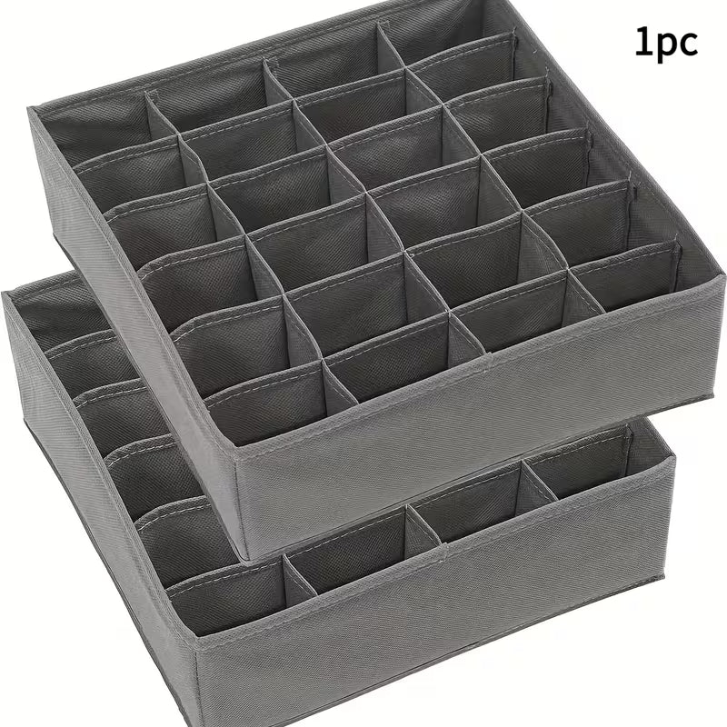 24 Compartment Foldable Fabric Closet Storage Box for Socks Ties