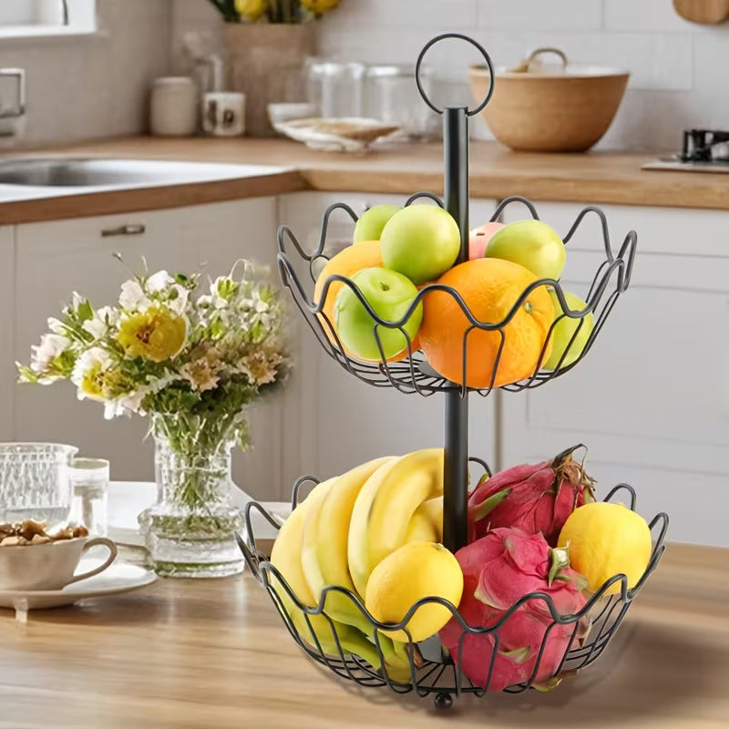 2-Tier Countertop Fruit Basket Organizer | Kitchen Storage for Fruit