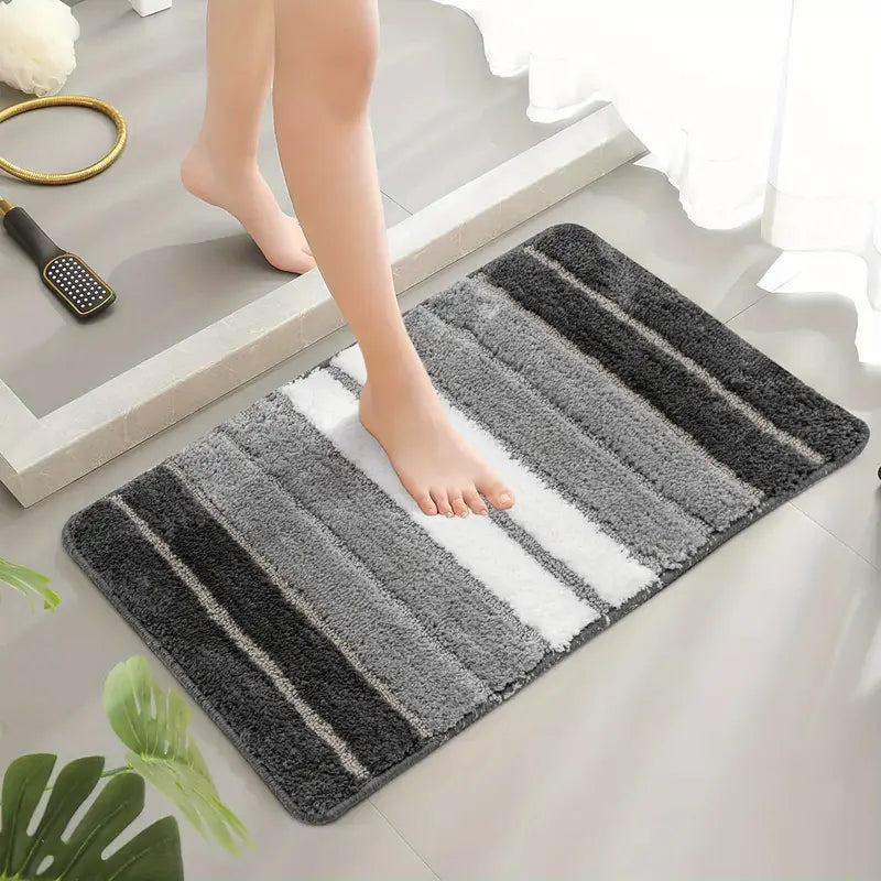 Plush Shaggy Bath Mat Super Soft Microfiber Non Slip Rubber Backing Machine Washable Rug