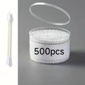 500 Double Ended Bamboo Cotton Swabs One Rounded End One Pointed End Unscented Eco Friendly Skincare Cosmetic Tools