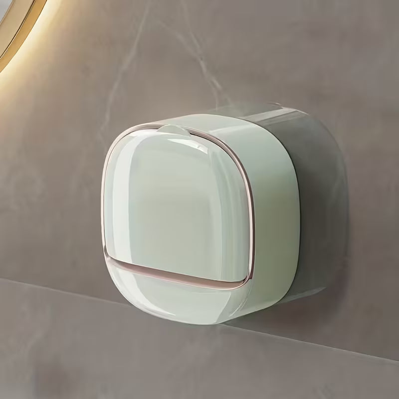 Luxury Wall Mounted Leak Proof Soap Dish with Lid Tray Elegant Design