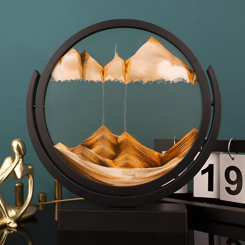 Sand Flow Art Hourglass Glass Ornament Moving Landscape Painting Decor Office & Home Decoration