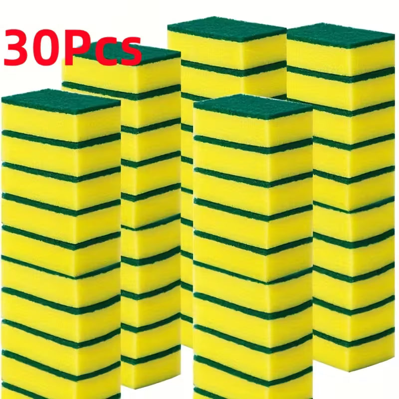 Kitchen Cleaning Sponge, 30pcs Modern Home Dual Sided Dishwashing Sponge Kitchen Accessories