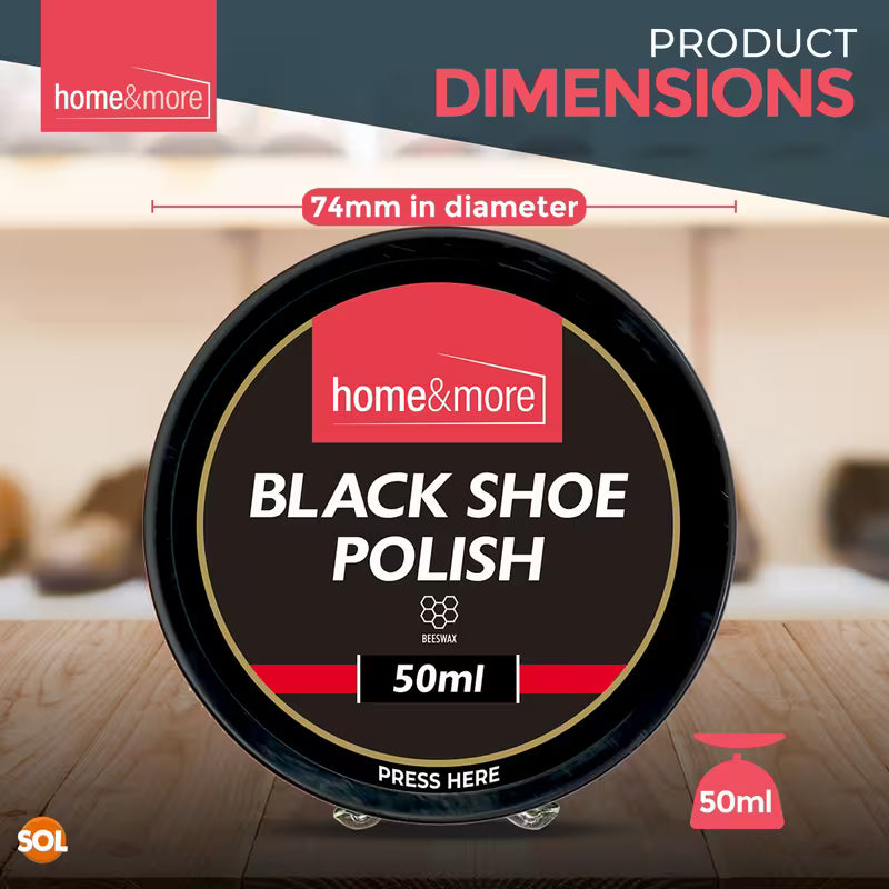 Black Wax Shoe Polish 50ml Premium Leather Shoe & Boot Polish