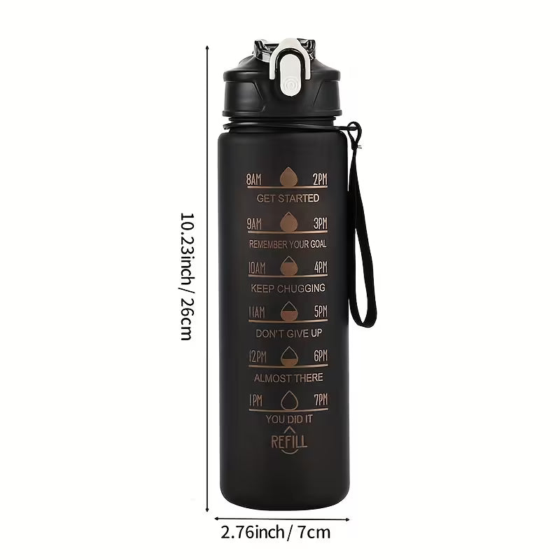Leakproof Hydration Bottle with Portable Carry Rope Drinking Sports Water Bottle for Gym Office School & Outdoor Activities