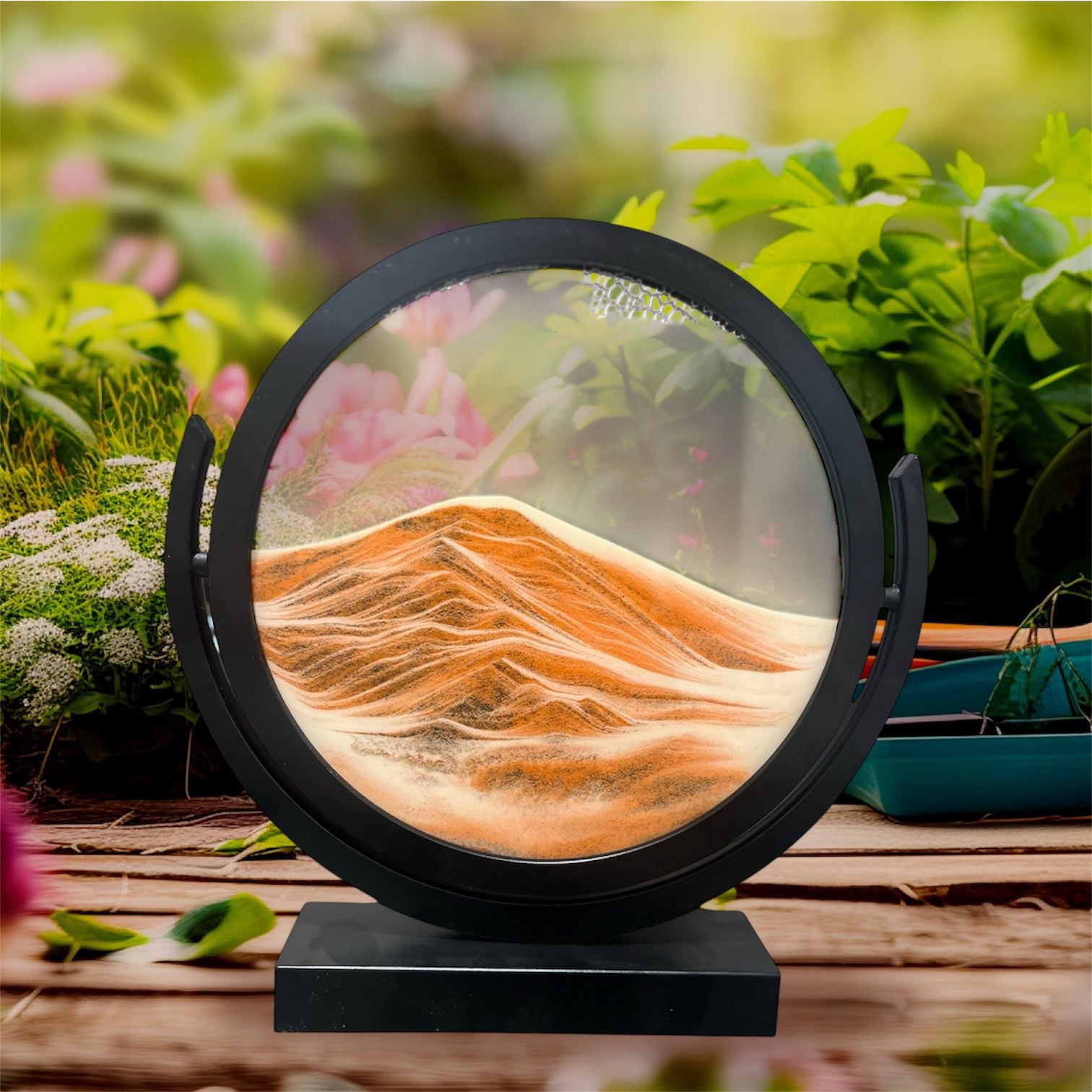 Sand Flow Art Hourglass Glass Ornament Moving Landscape Painting Decor Office & Home Decoration