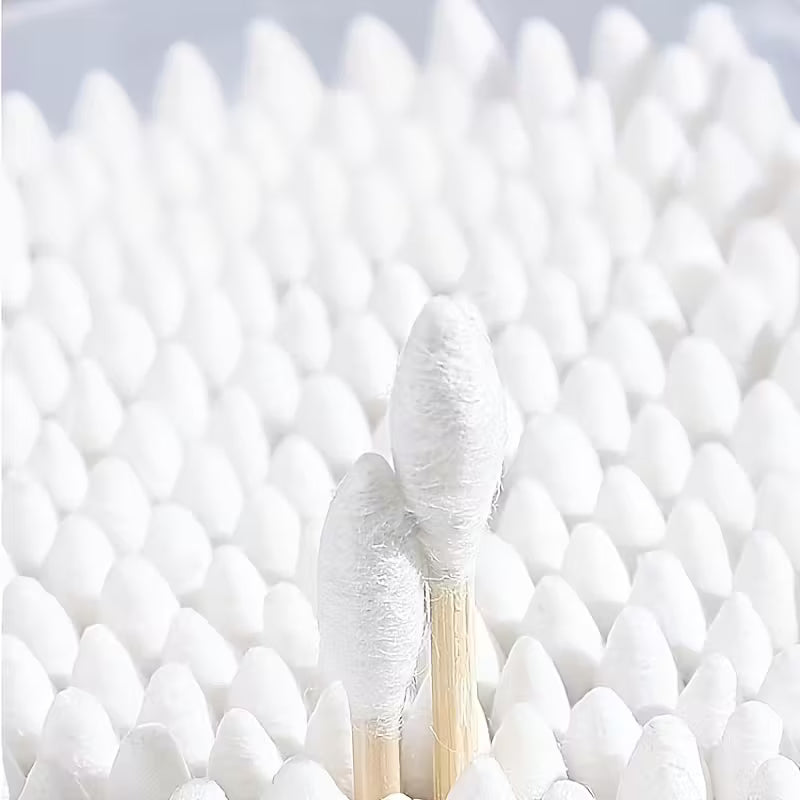 500 Double Ended Bamboo Cotton Swabs One Rounded End One Pointed End Unscented Eco Friendly Skincare Cosmetic Tools