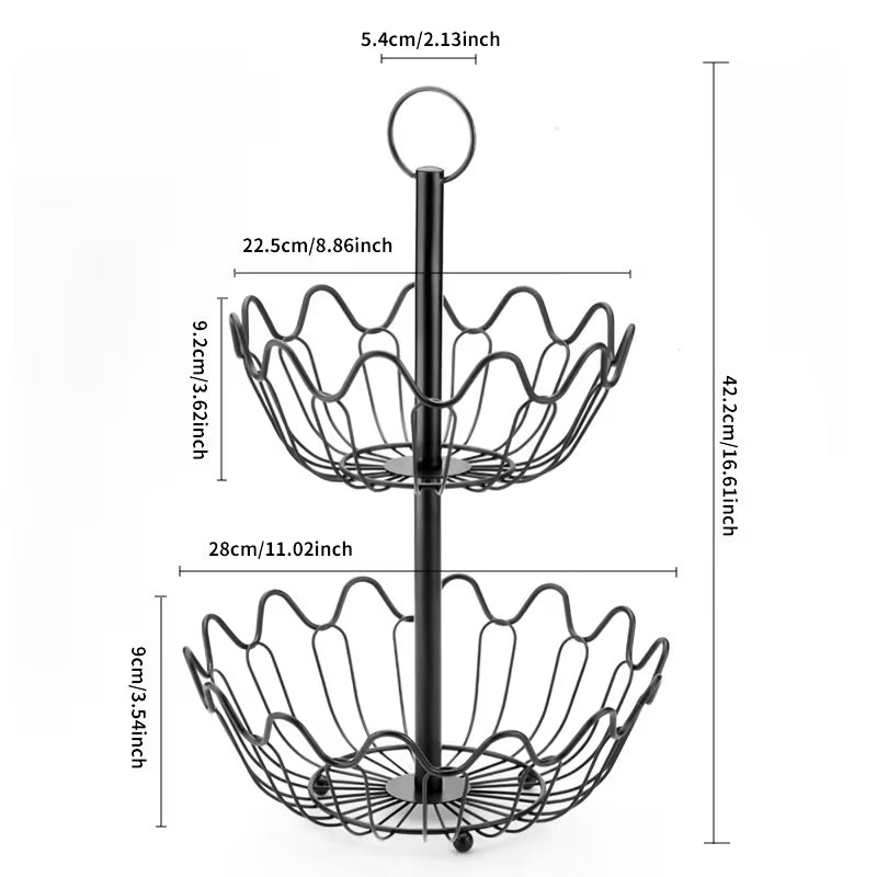 2-Tier Countertop Fruit Basket Organizer | Kitchen Storage for Fruit
