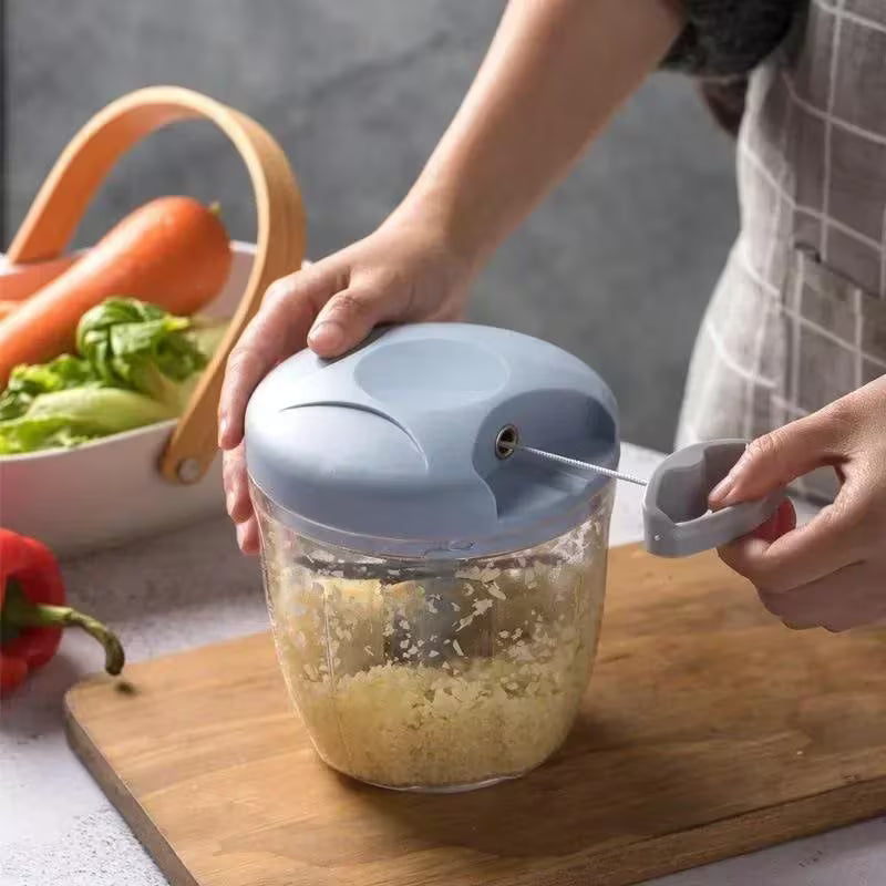 Manual Garlic Chopper Rotary Garlic Onion Vegetable Cutter Kitchen Gadget