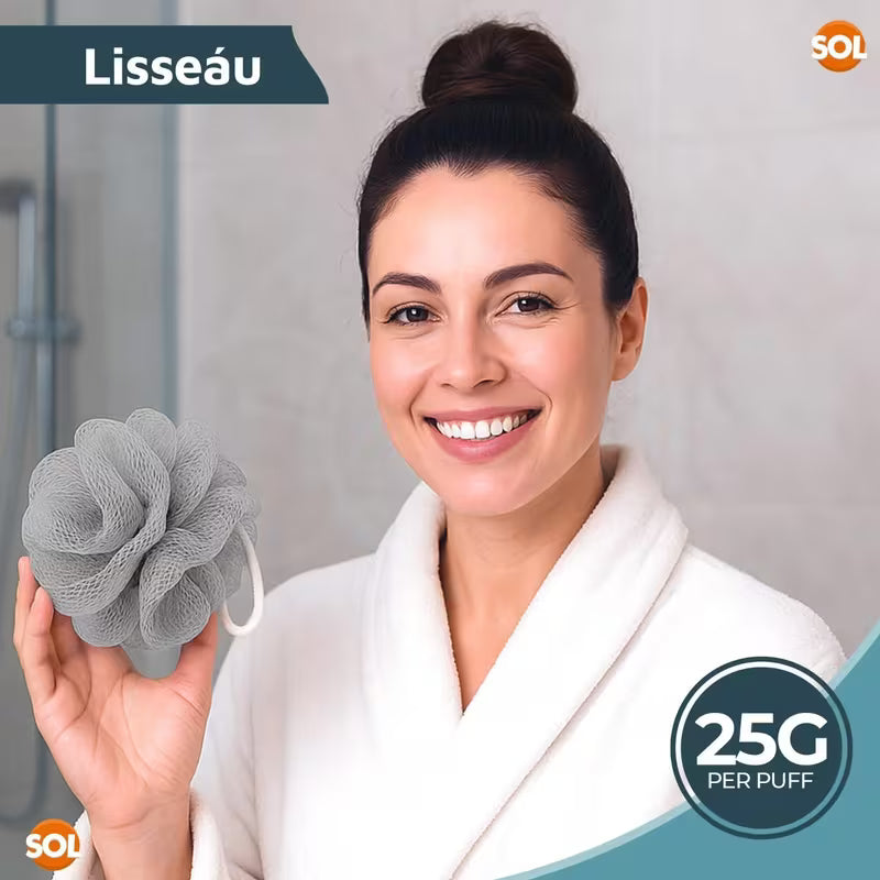 Soft Mesh Scrunchie Loofah for Deep Cleansing & Rich Lather Gentle Body Scrubber