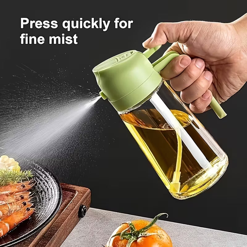 Oil Spray Bottle 470ML Plastic Kitchen Oil Bottle for Cooking BBQ Air Fryer Baking