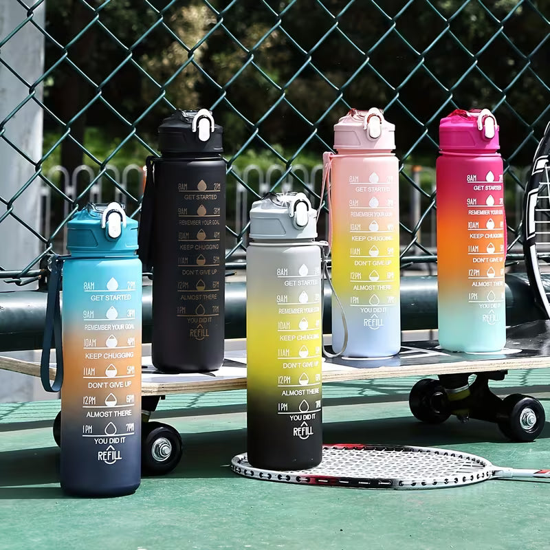 Leakproof Hydration Bottle with Portable Carry Rope Drinking Sports Water Bottle for Gym Office School & Outdoor Activities