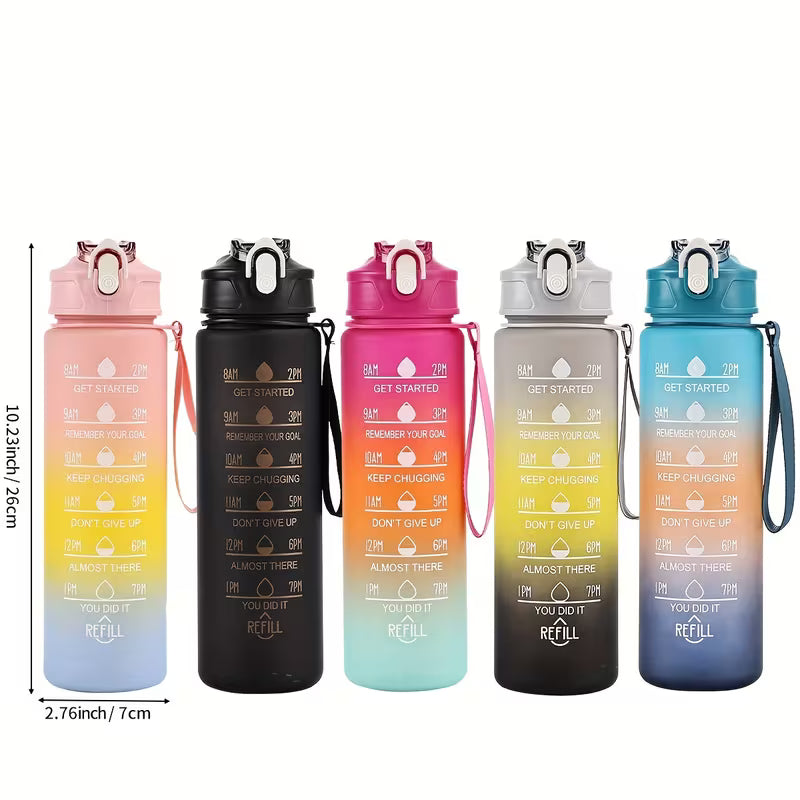 Leakproof Hydration Bottle with Portable Carry Rope Drinking Sports Water Bottle for Gym Office School & Outdoor Activities