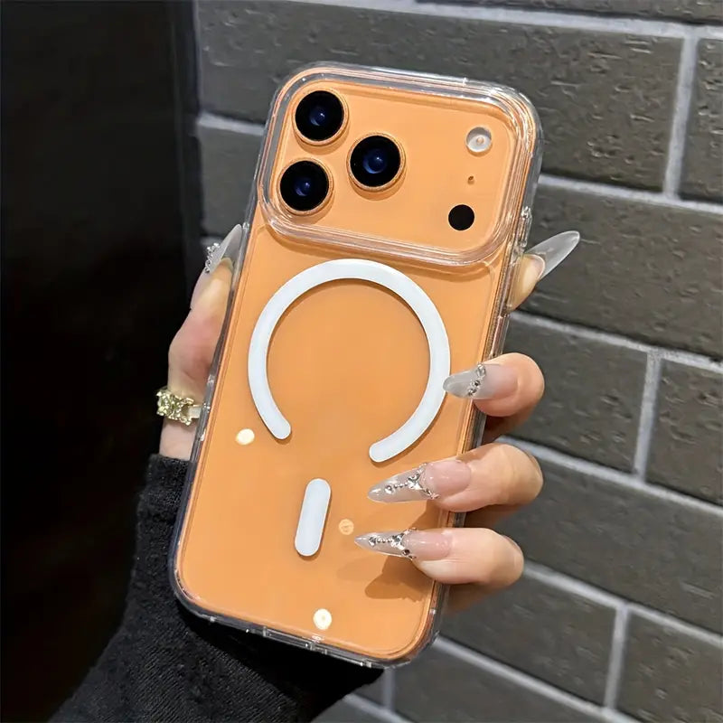 Sleek Transparent Magnetic Phone Case for iPhone Soft TPU Back Lightweight Durable Cover