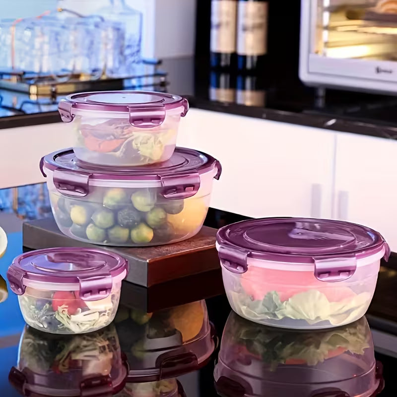 4-Piece Airtight Food Storage Container Set Microwave & Freezer Safe | Leakproof Kitchen & Bento Boxes