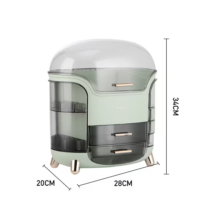 Makeup Organizer Storage Box with Drawers Portable Vanity Skincare Cosmetic Holder