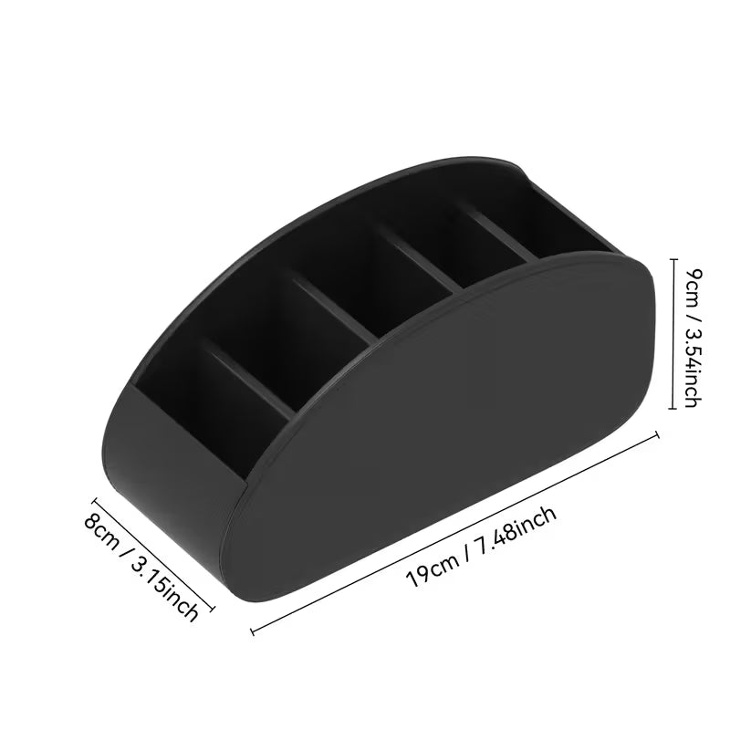 PU Leather Remote Control Holder Desktop Bedside Table Organizer Caddy for TV Remotes Media Players Pens Glasses Small Accessories