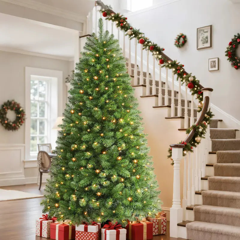 Pre Lit Christmas Tree LED Lights Easy Assembly Indoor Christmas Décor