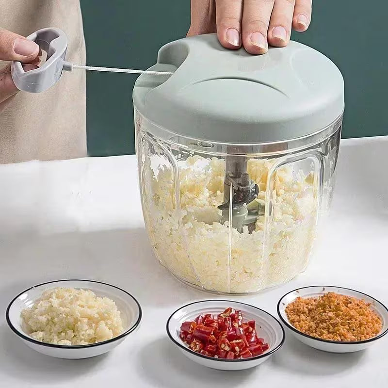 Manual Garlic Chopper Rotary Garlic Onion Vegetable Cutter Kitchen Gadget
