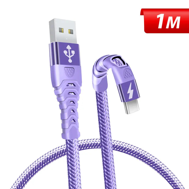 USB C Fast Charging Cable 1m Nylon Braided USB A to Type C Charging Cable