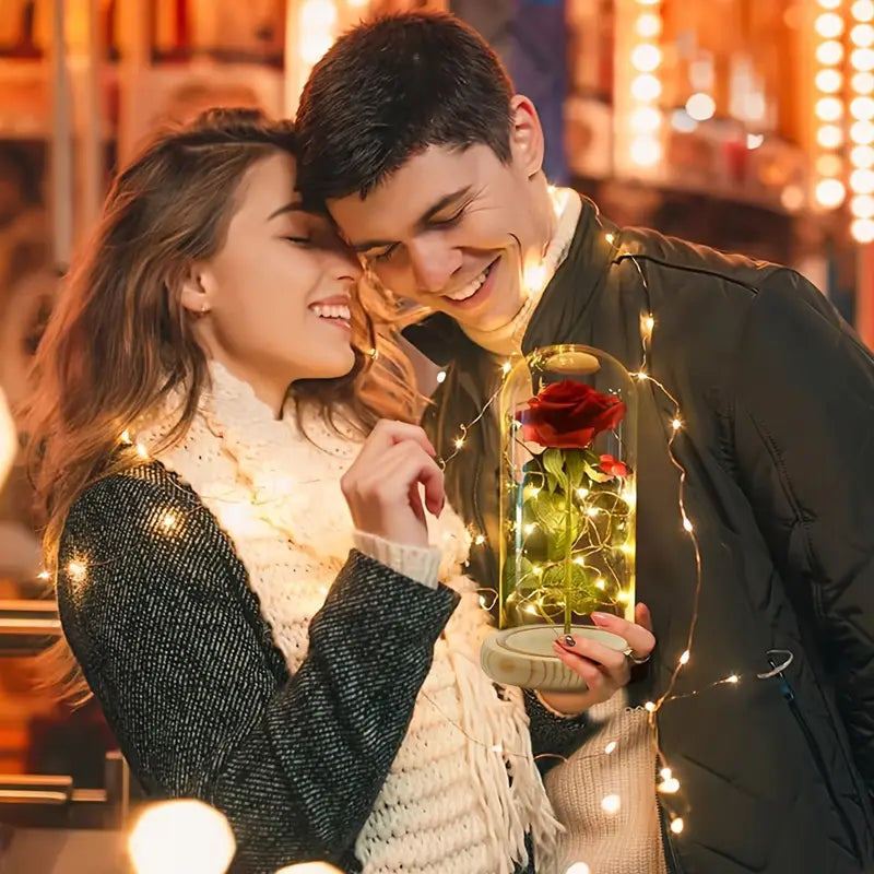 Elegant LED Rose Flower with Warm Fairy Lights Perfect for Home Decor And Gift