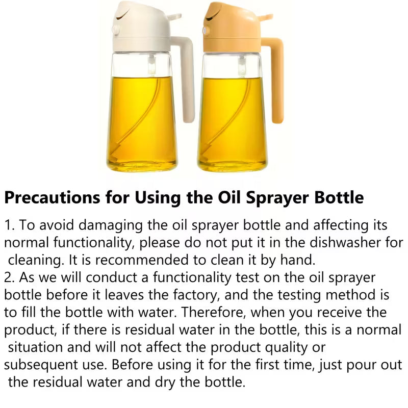 Oil Spray Bottle 470ML Plastic Kitchen Oil Bottle for Cooking BBQ Air Fryer Baking