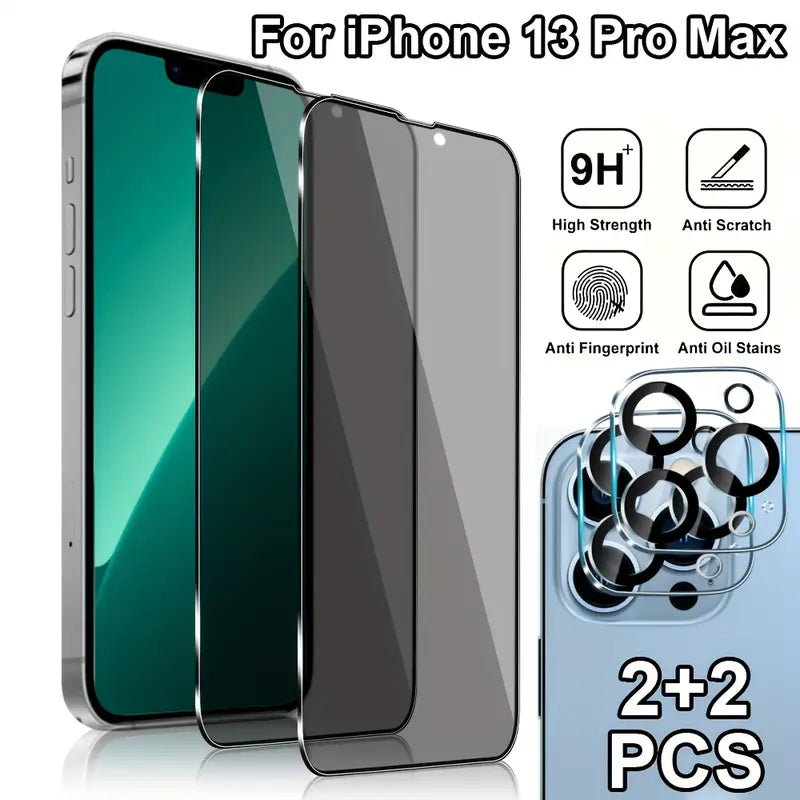 Easy Install 2 Packs Of Screen Protectors And Camera Lens Protectors For iPhone