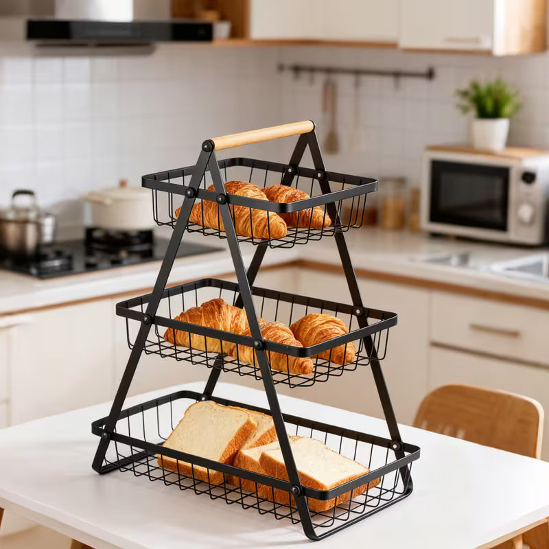 3 Tier Detachable Fruit Vegetable Basket Organizer for Kitchen Home Office