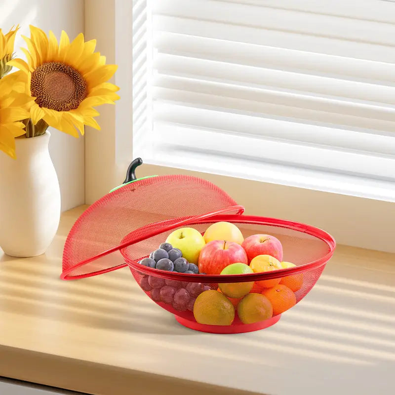 Multi Color Fruit Vegetable Basket with Lid Beautiful Table top Storage