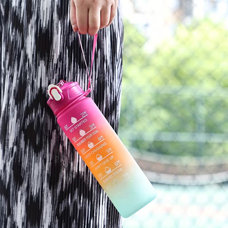 Leakproof Hydration Bottle with Portable Carry Rope Drinking Sports Water Bottle for Gym Office School & Outdoor Activities
