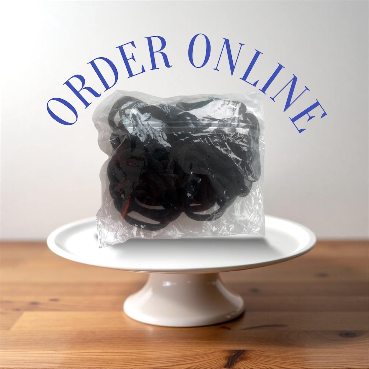 50 PCS Black Polyester Hair Scrunchies High Elastic Ponytail Holders