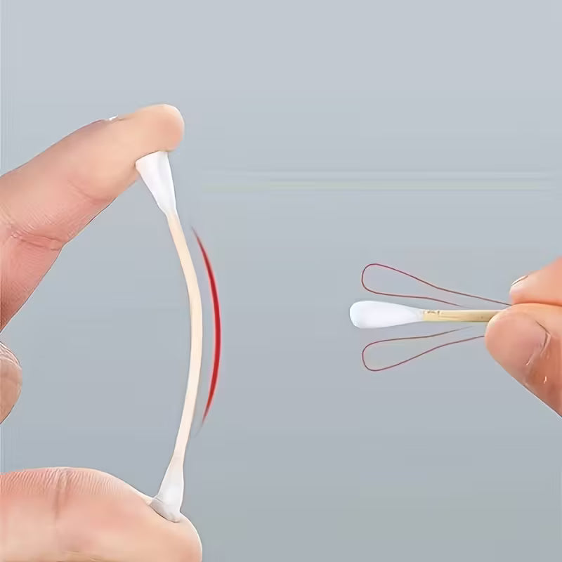 500 Double Ended Bamboo Cotton Swabs One Rounded End One Pointed End Unscented Eco Friendly Skincare Cosmetic Tools