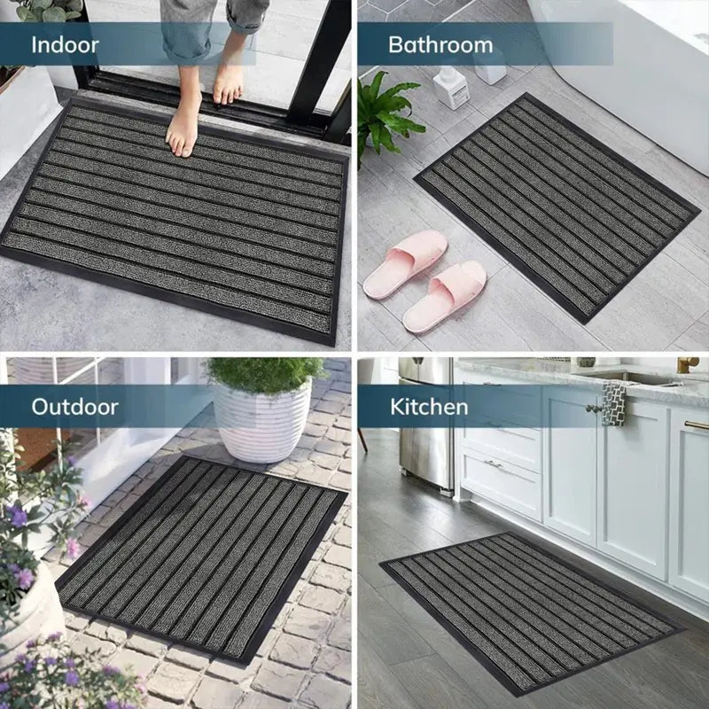 Heavy Duty Non Slip Door Mat Durable PVC Rubber Entrance Strong Grip Mat Ideal for Indoor Outdoor