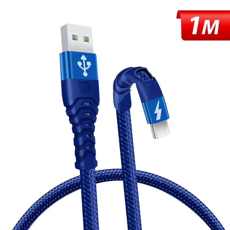 USB C Fast Charging Cable 1m Nylon Braided USB A to Type C Charging Cable