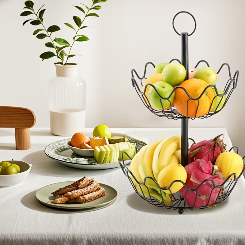 2-Tier Countertop Fruit Basket Organizer | Kitchen Storage for Fruit